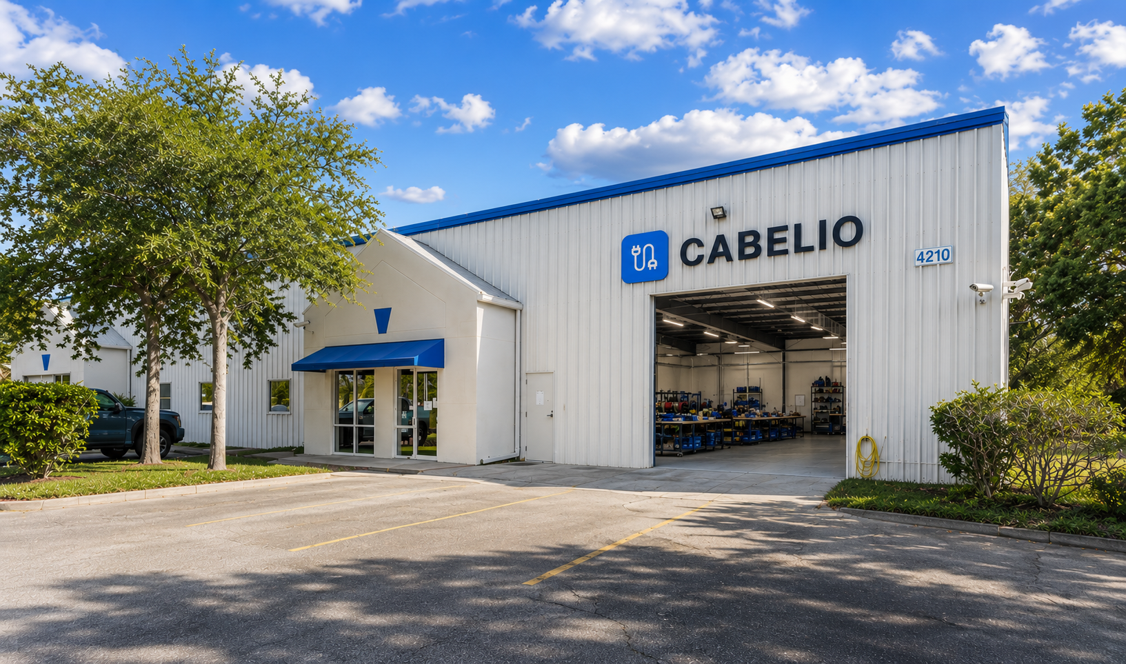 Cabelio Systems facility exterior rendering